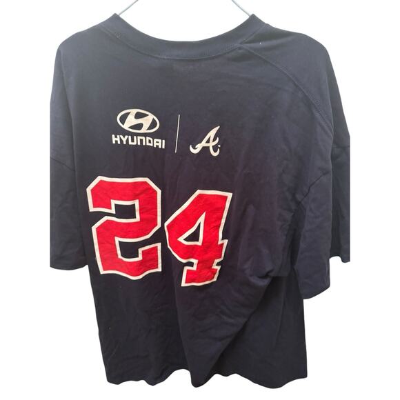 Gildan T-Shirt 2XL Hyundai 24 Atlanta Braves MLB Baseball Sports Blue 2024 Shirt - Picture 2 of 2